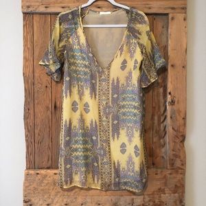 GLAM Tribal Print Mini Dress / 100% Silk